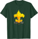 Scout Camp Fire - Original Fleur-de-lis Design T-Shirt - T-Shirt | Forest