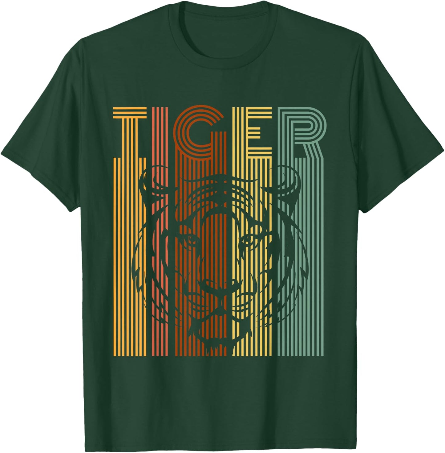Vintage Tiger Retro Tiger Shirt Women Men Kids T-Shirt - T-Shirt | Forest