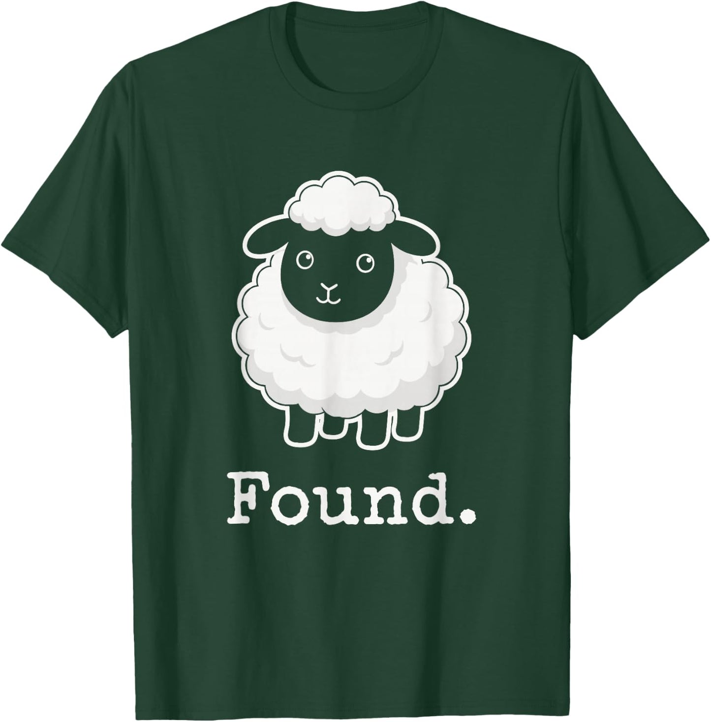 Found Minimalist Sheep Christian Psalm 23 Lamb T-Shirt - T-Shirt | Forest