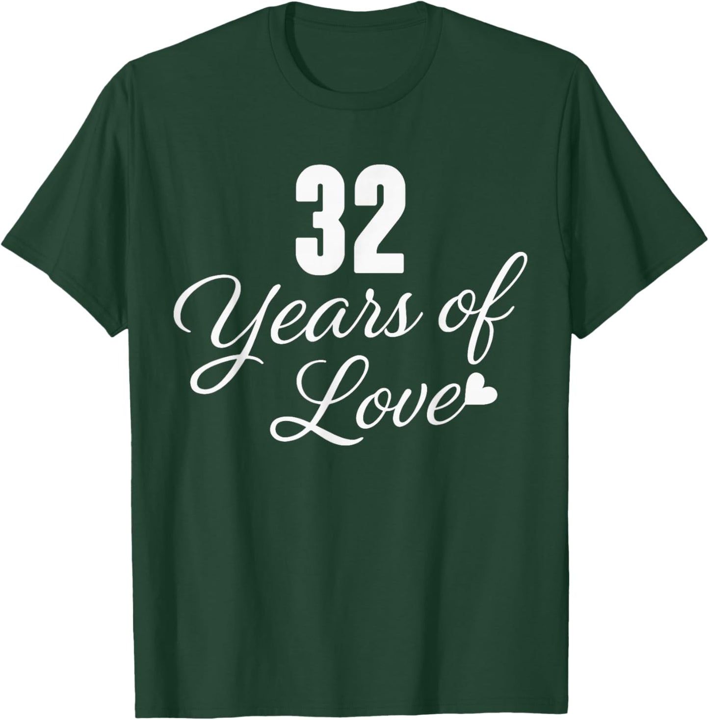 Couples Married 32 Years - Classic 32nd Wedding Anniversary T-Shirt - T-Shirt | Forest