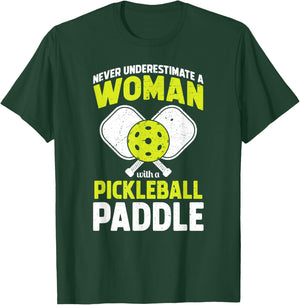 Pickleball Woman Funny Pickleball Player T-Shirt - T-Shirt | Forest