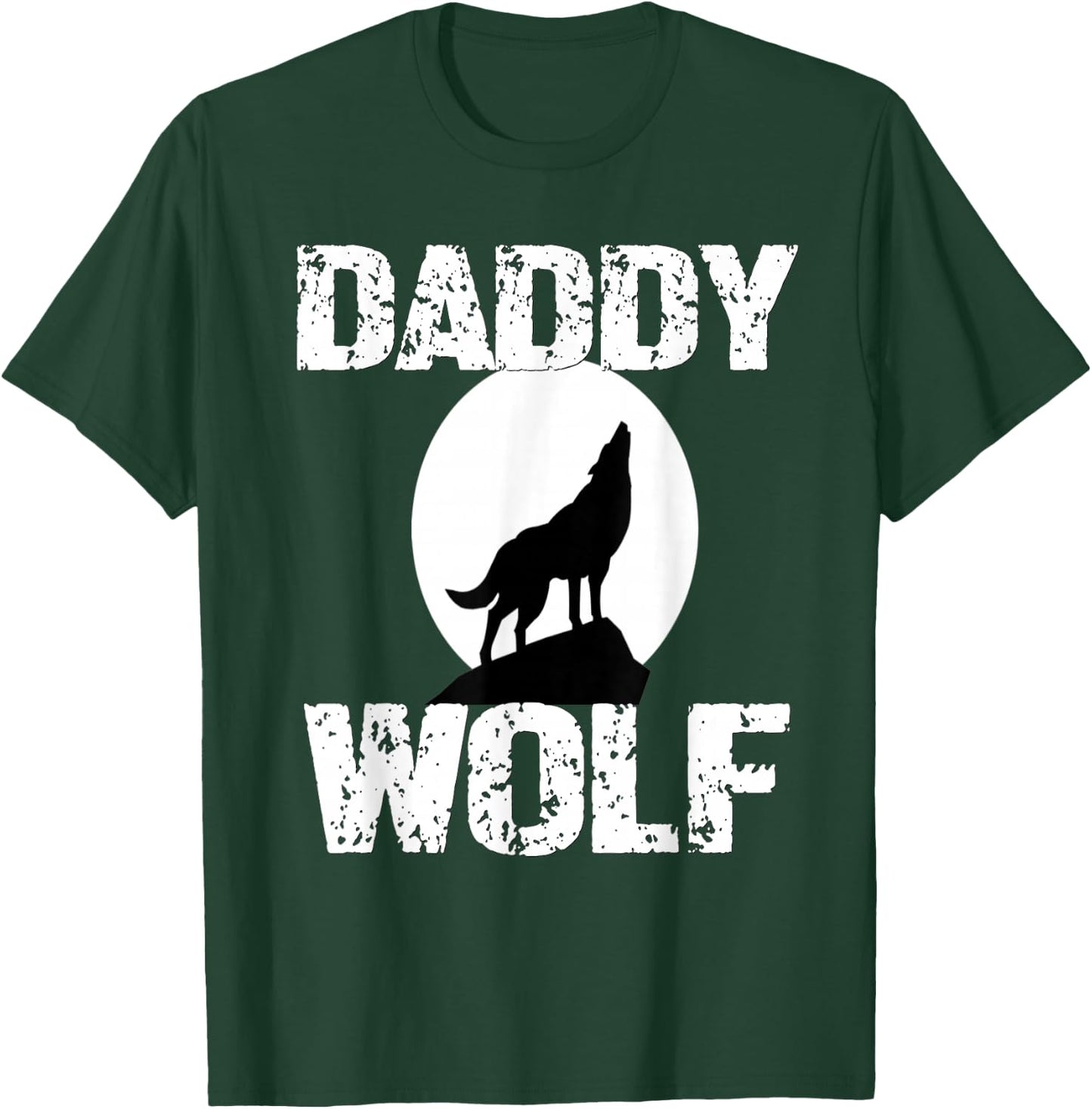 Daddy Wolf Matching Family Tribe Wolves Moon Papa Father Dad T-Shirt - T-Shirt | Forest