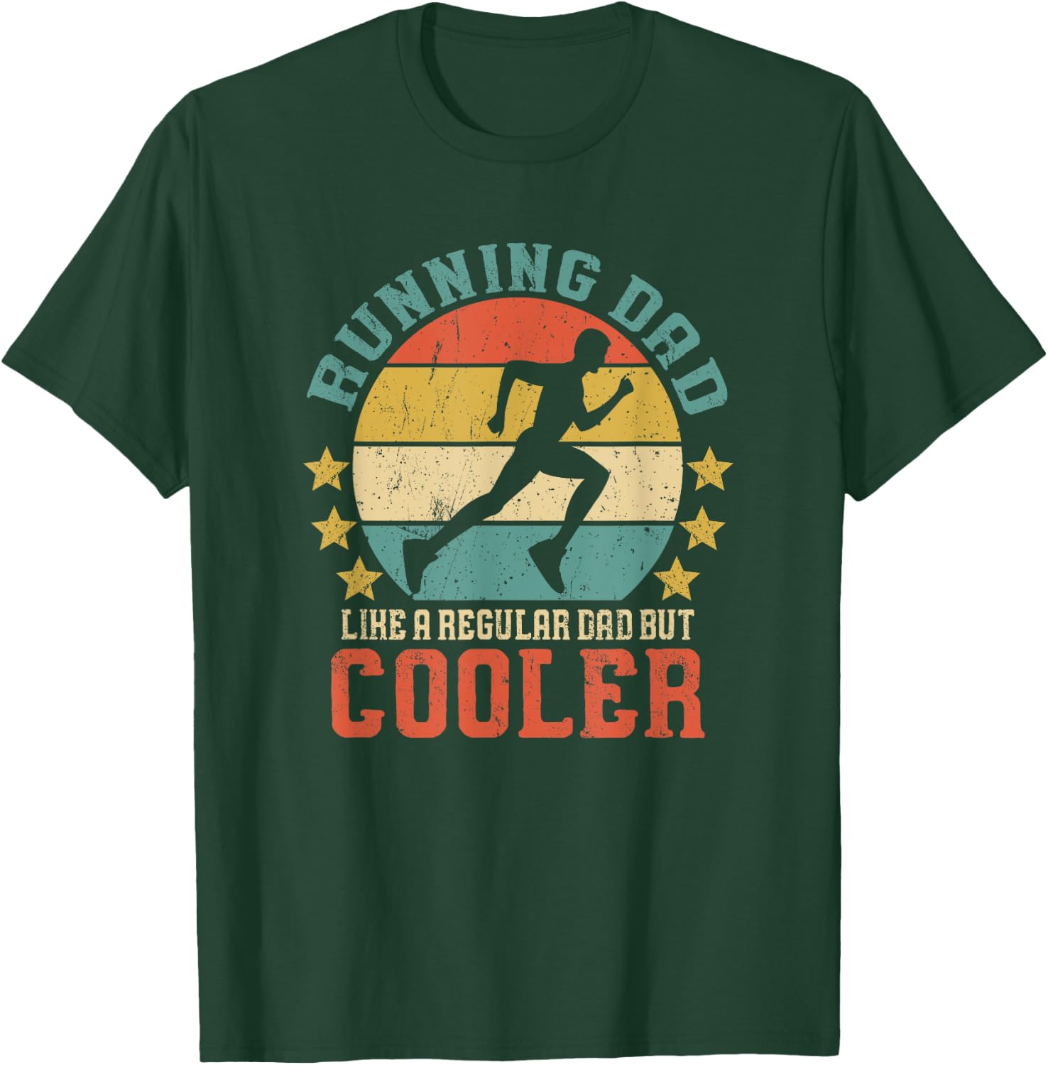 Running Dad Vintage Funny Marathon Runner Father's Day Gift T-Shirt - T-Shirt | Forest