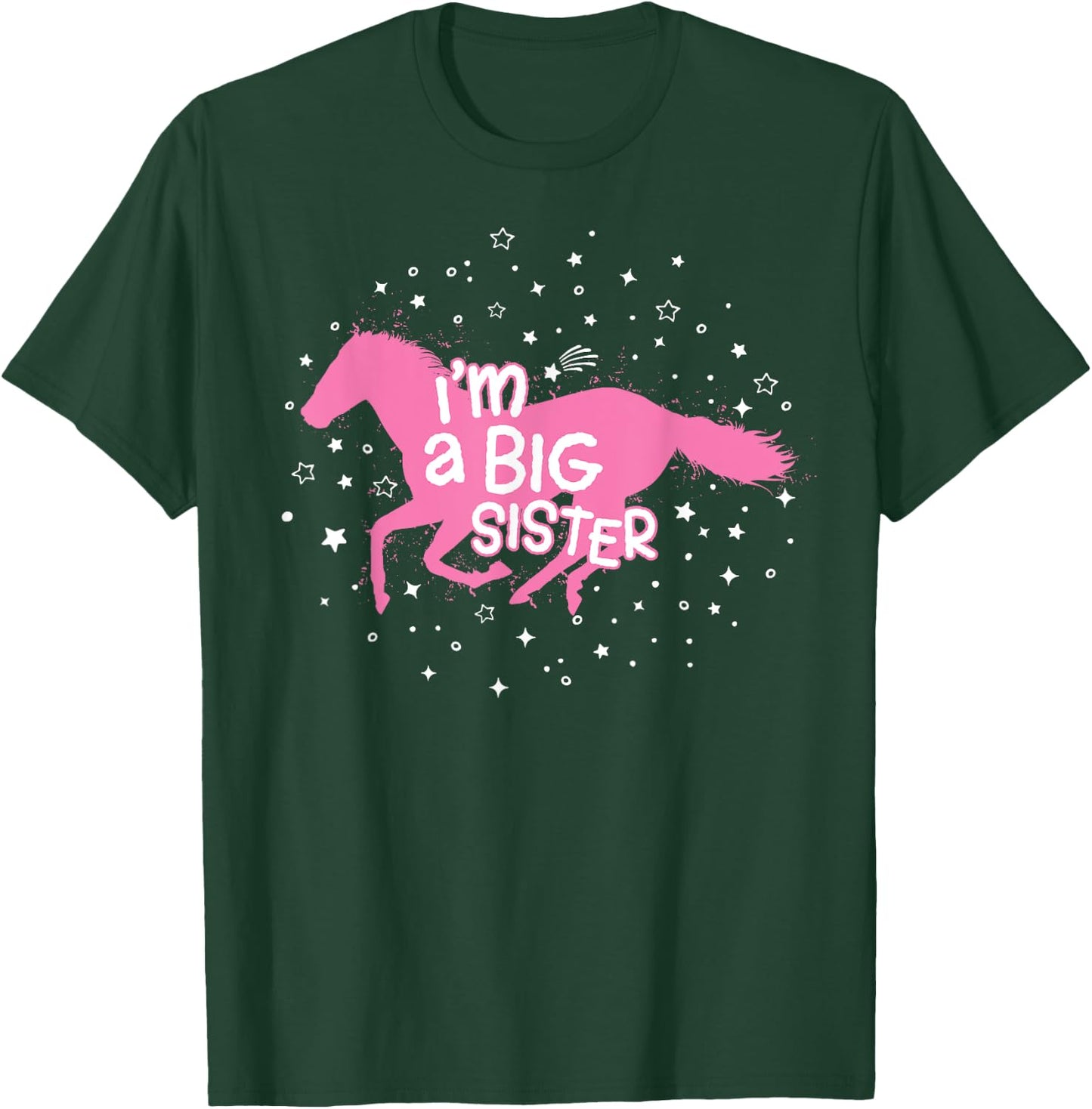 Big Sister Horse Shirt I'm a Big Sister for Girls T-Shirt - T-Shirt | Forest