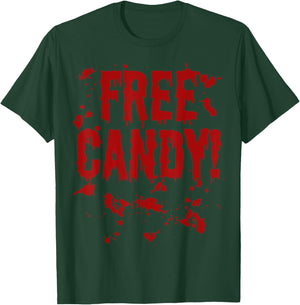 Free Candy Trick or Treat Scary Bloody Halloween Costume T-Shirt - T-Shirt | Forest