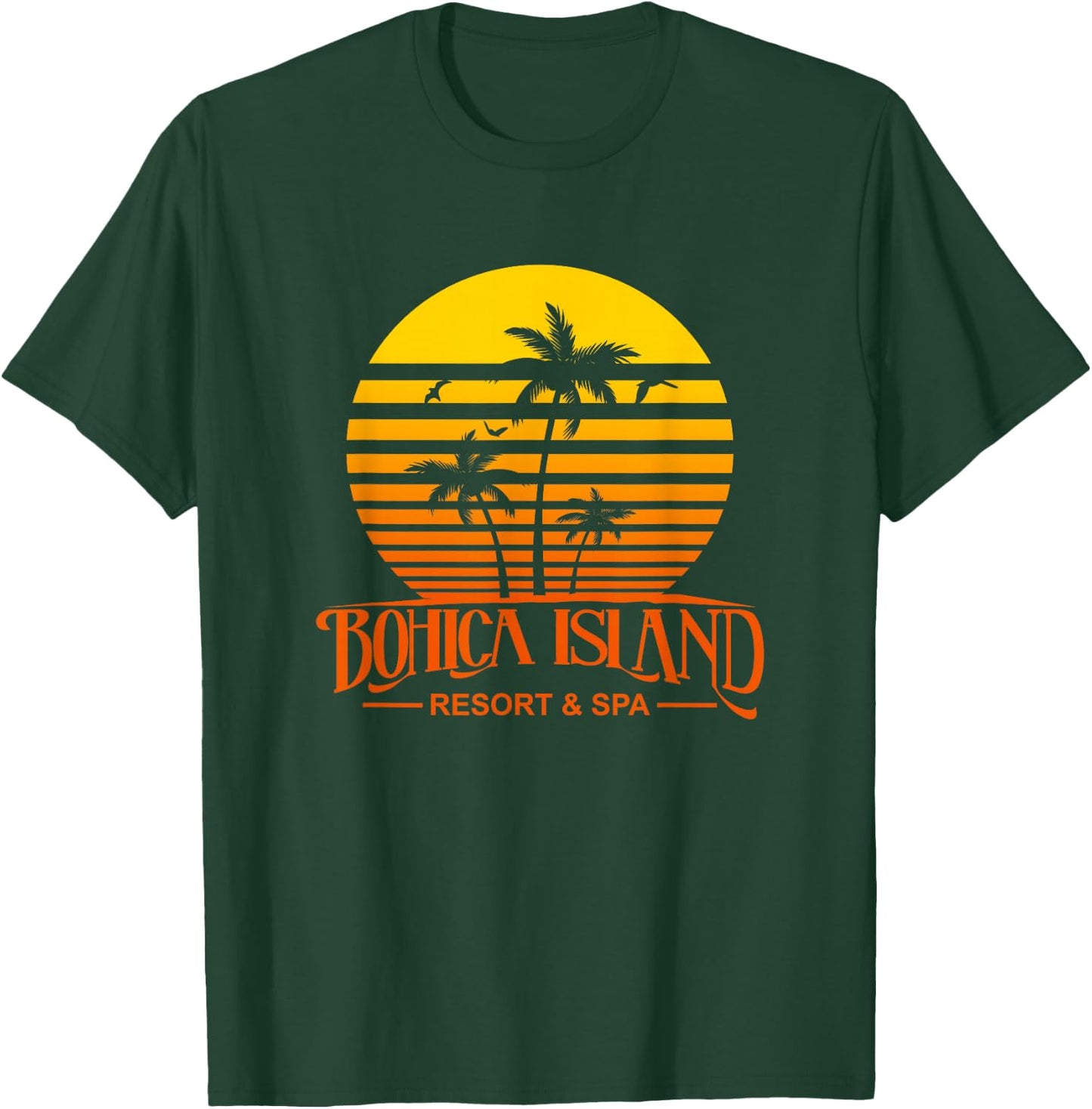 Funny retro Bohica island resort and spa military veteran T-Shirt - T-Shirt | Forest