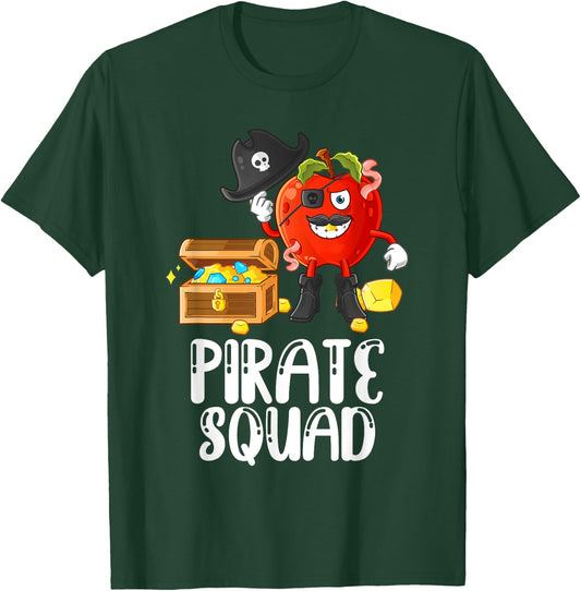 Pirate Squad Funny Apple Teacher Talk Like Pirate Day T-Shirt - T-Shirt | Forest
