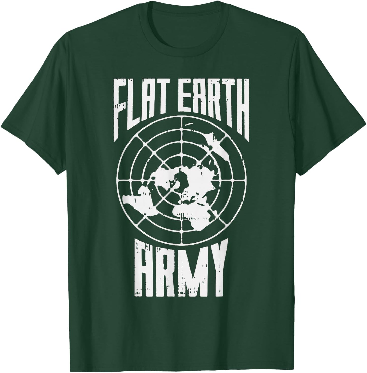 Flat Earth Army Vintage Conspiracy Theory Earthers Gift T-Shirt - T-Shirt | Forest