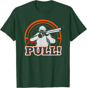 Pull Clay Skeet Shooting T Shirt Trap Shotgun Shotgun Gift T-Shirt - T-Shirt | Forest