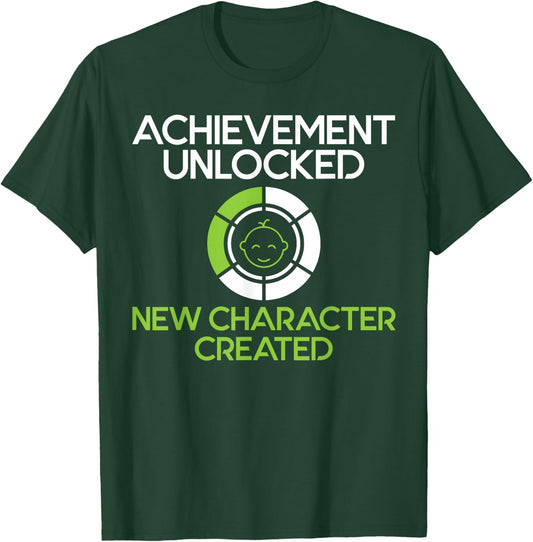 Character Created New Dad Pregnancy Announcement Gamer T-Shirt - T-Shirt | Forest