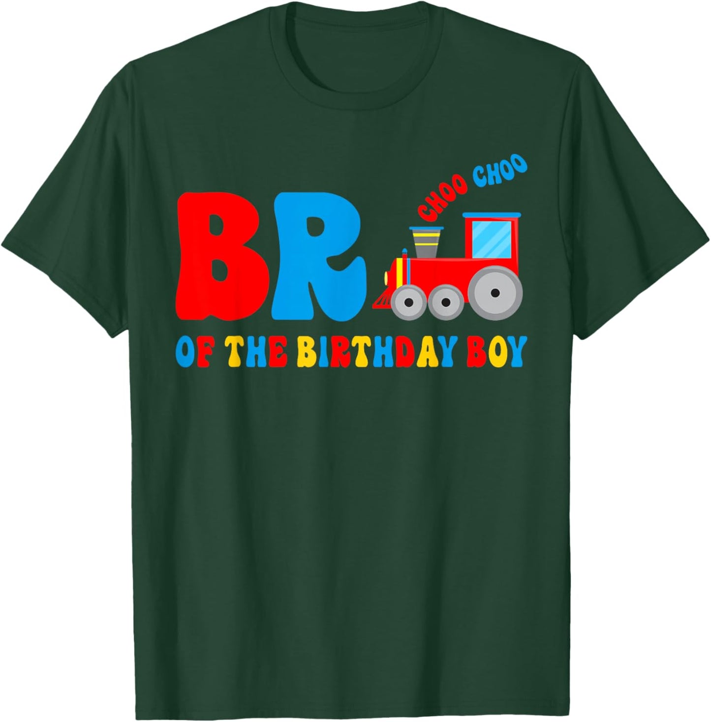 Bro Brother Of The Birthday Boy Kid Matching Train Family T-Shirt - T-Shirt | Forest