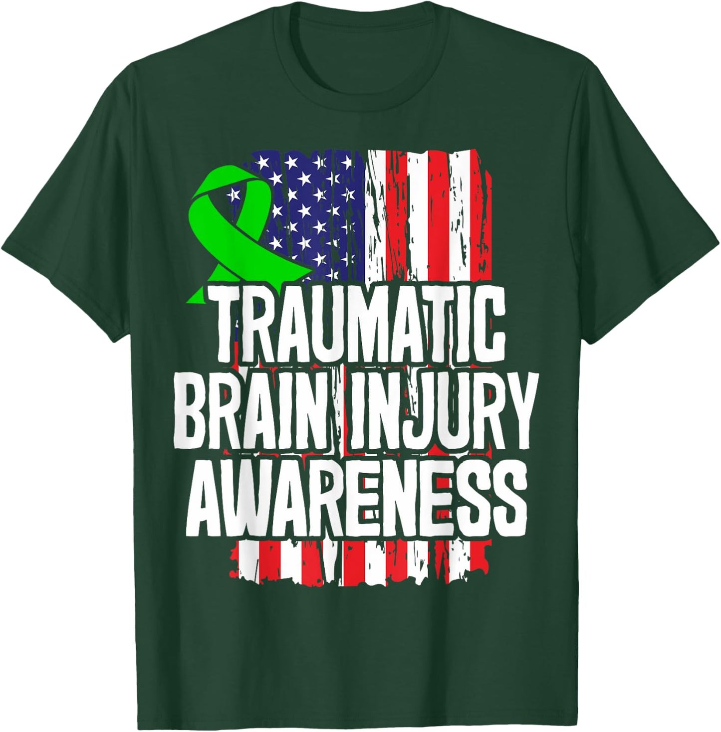TBI Awareness Gift - Green Ribbon T-Shirt - T-Shirt | Forest