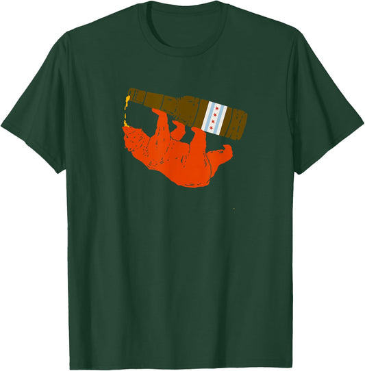 Chicago Beer Drinking Funny Drunk Orange Bear T Shirt T-Shirt - T-Shirt | Forest