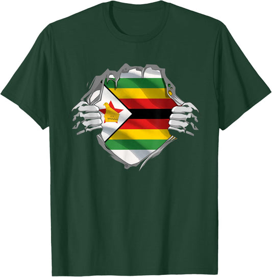 Zimbabwe Super Zimbabwean Flag Zimbabwe Roots Citizen T-Shirt - T-Shirt | Forest