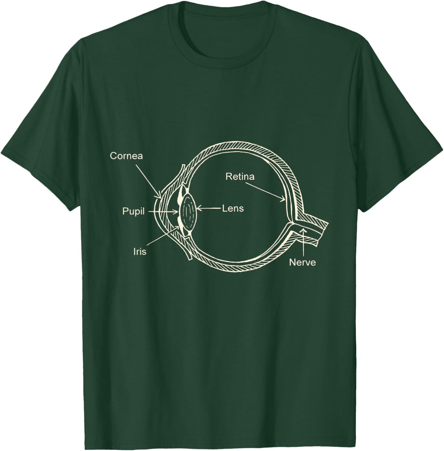 Eye Diagram , Labeled Eyeball, Eye Doctor Optometrist T-Shirt - T-Shirt | Forest