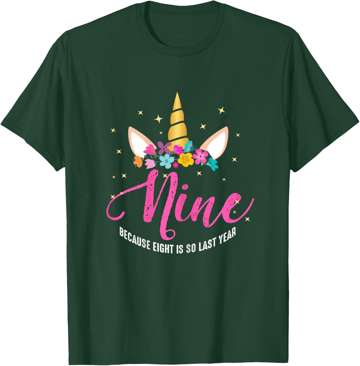 9 Years Old Birthday Girl Gifts Unicorn 9th Birthday T-Shirt - T-Shirt | Forest