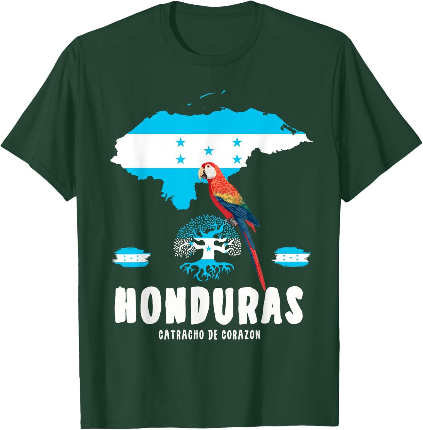 Honduras Roots Outfit Ideas & Honduran Flag T-Shirt - T-Shirt | Forest