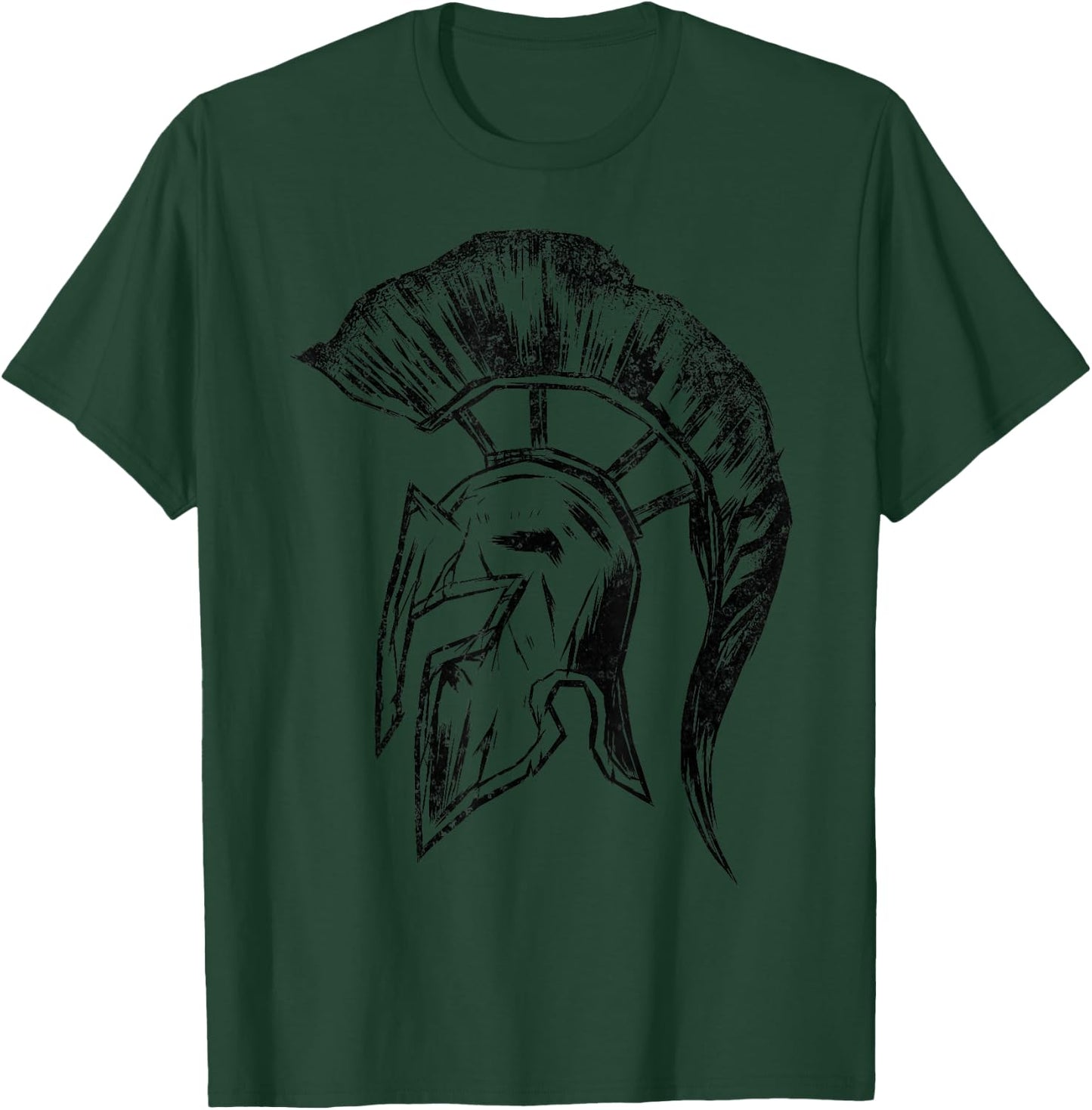 Retro Vintage Spartan Helmet Warrior Trojan Warrior T-Shirt - T-Shirt | Forest