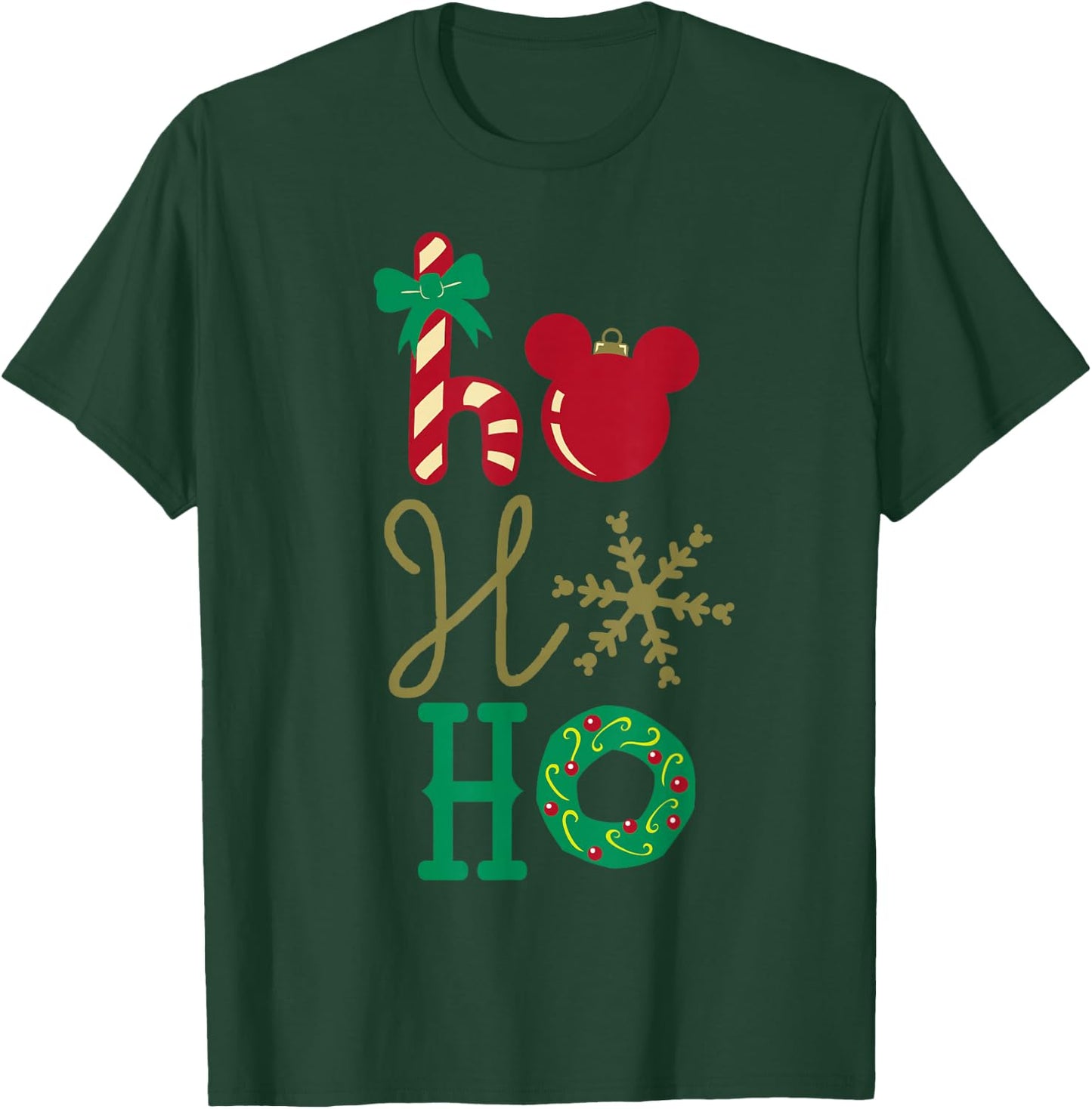 Disney Mickey Icon Ho Ho Ho Holiday Small T-Shirt - T-Shirt | Forest
