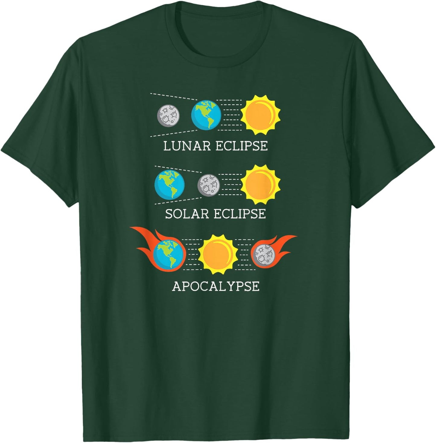 Total Solar Eclipse Funny Apocalypse Lunar Space shirt gift T-Shirt - T-Shirt | Forest