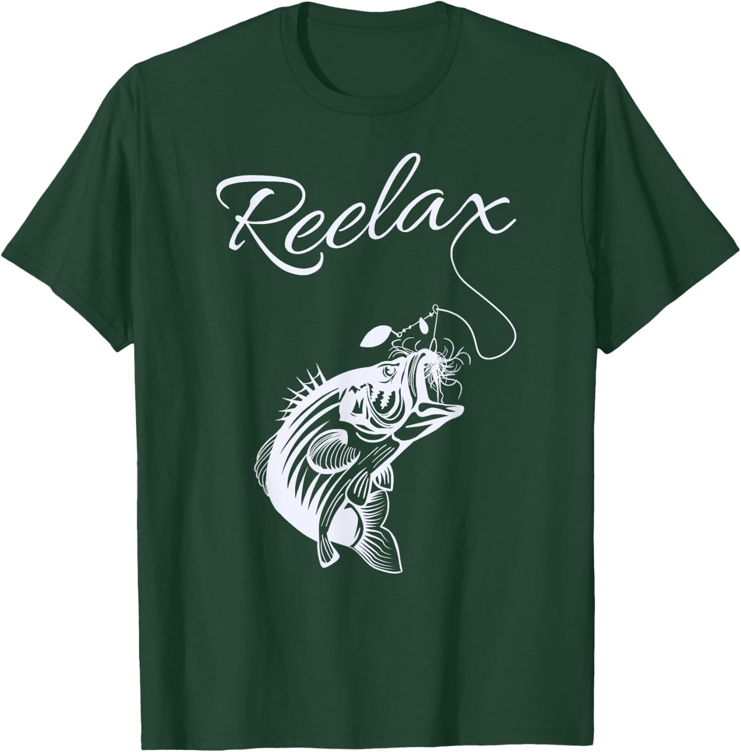 Reelax Relax with a Reel Fishing Shirt for Dad T-Shirt - T-Shirt | Forest