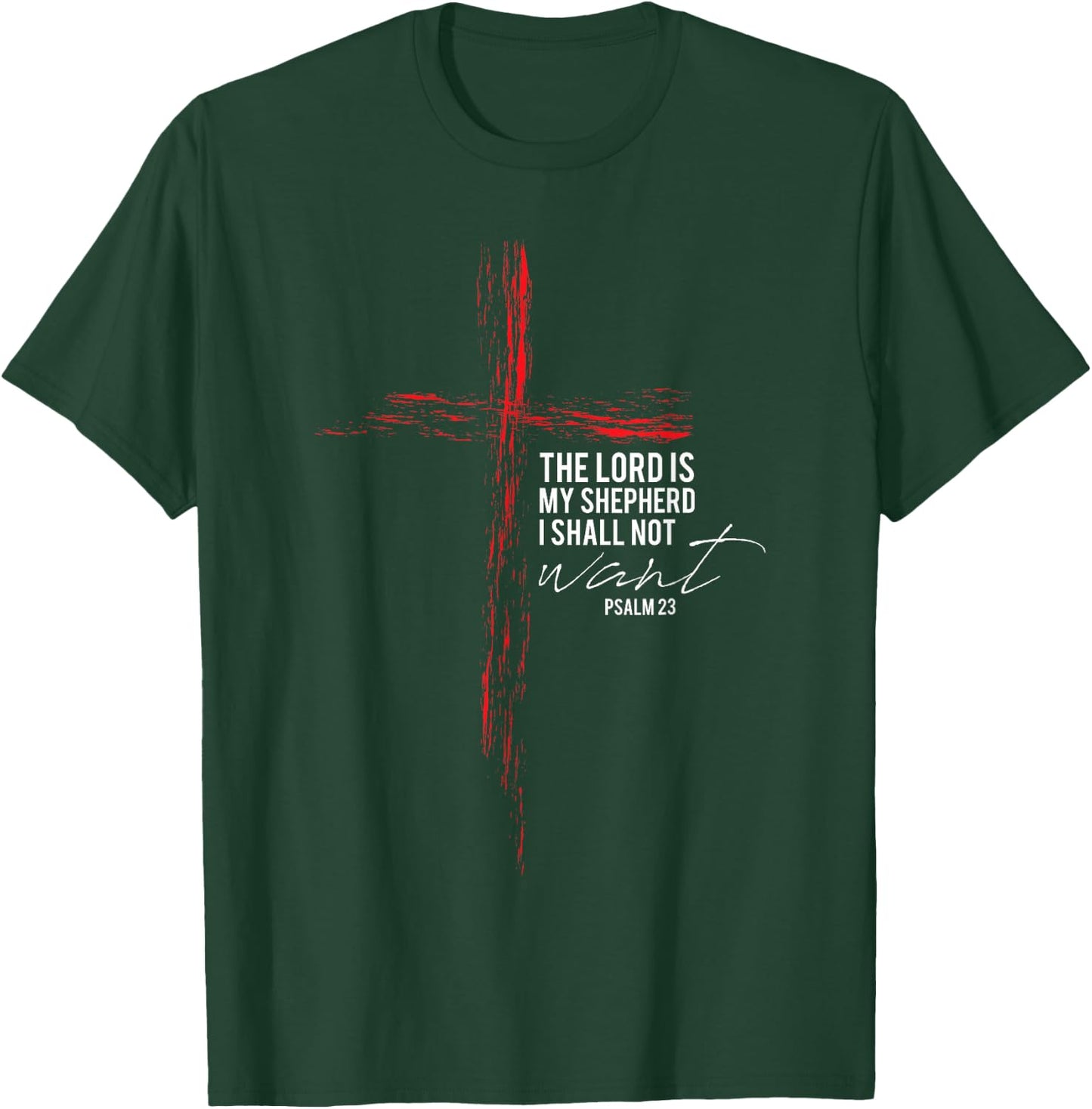 Christian Bible Verse Gift Religious Scripture Cross Graphic T-Shirt - T-Shirt | Forest