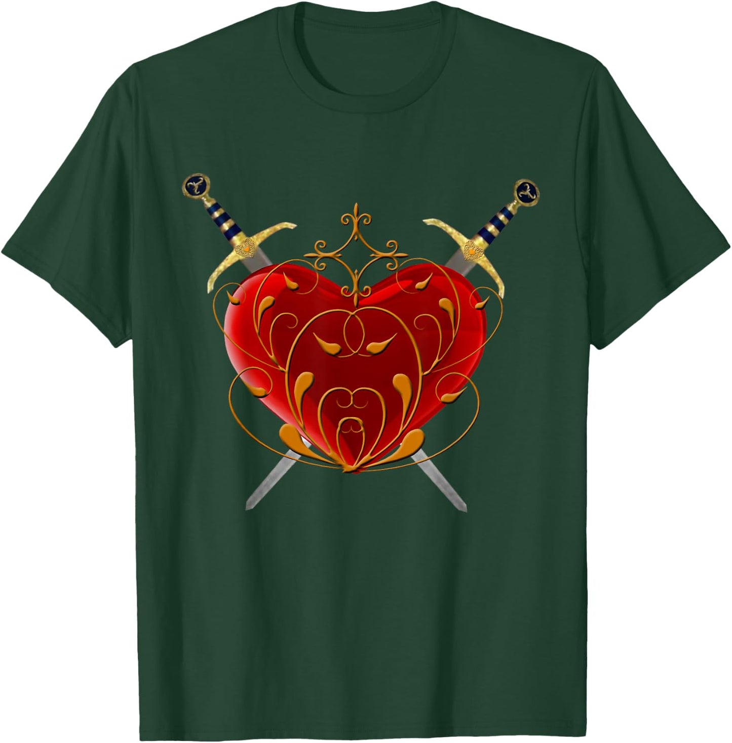 Red Heart And Daggers T Shirt T-Shirt - T-Shirt | Forest