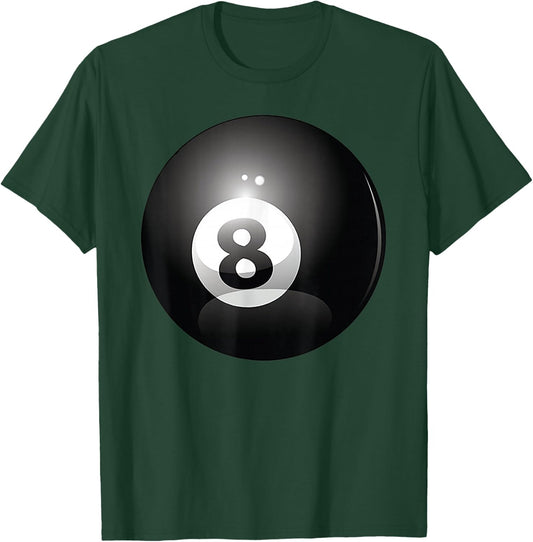 8 Ball Billiards Pool Player Eight Ball Lucky 8 T-Shirt - T-Shirt | Forest