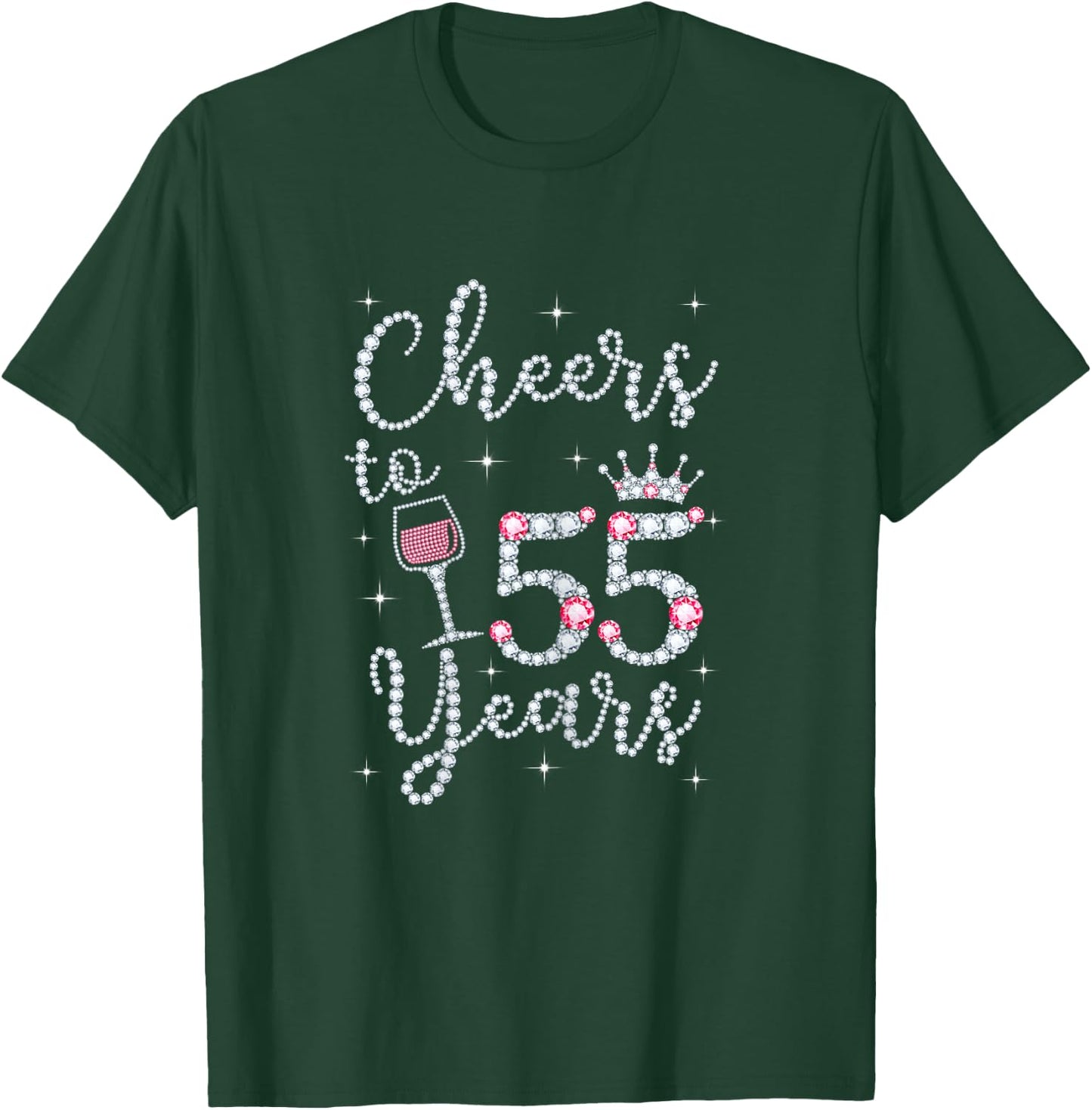 Cheers to 55 Years 1964 55th Birthday Gift T-Shirt - T-Shirt | Forest