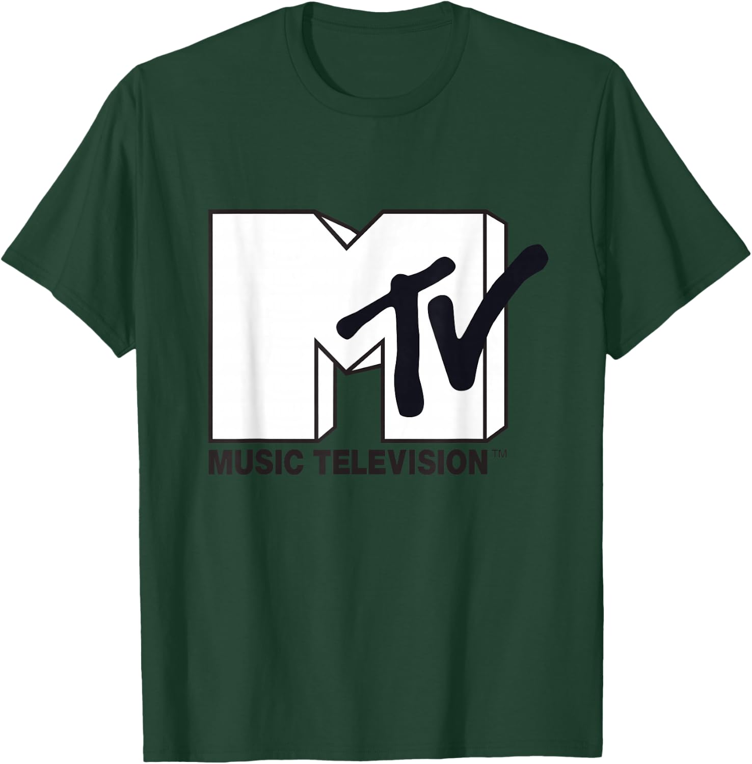 White Fill with Black Ink MTV Logo Small T-Shirt - T-Shirt | Forest