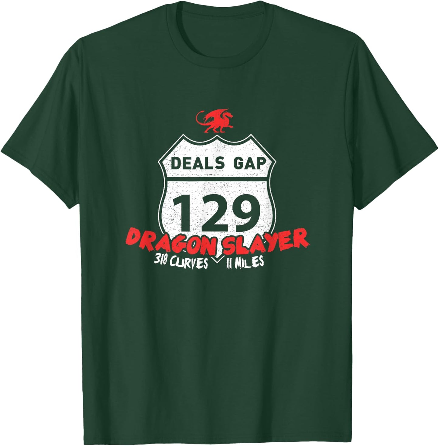 Tail of the Dragon US 129 "Dragon Slayer" Motorcycle Shirt T-Shirt - T-Shirt | Forest