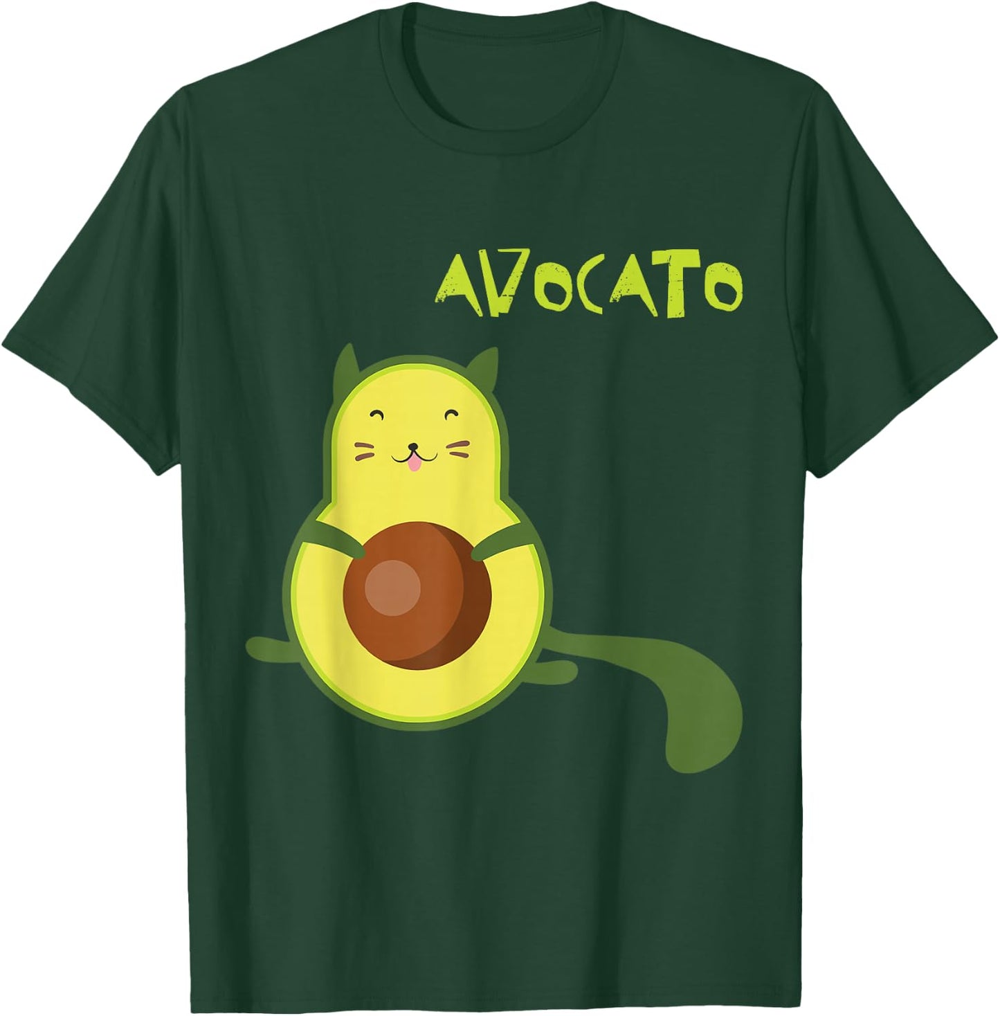 Avocato Funny Cute Cat Avocado Gift Vegan T-Shirt - T-Shirt | Forest