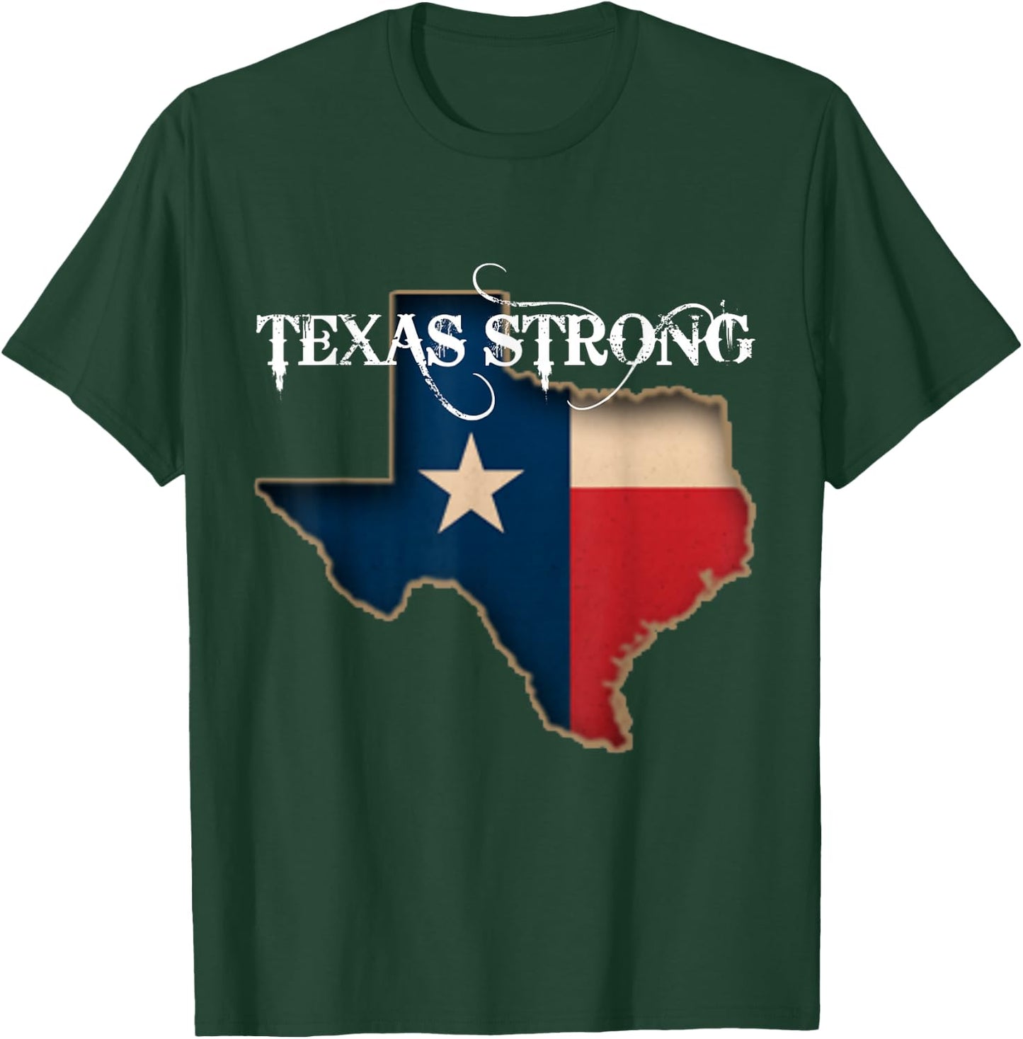 Texas Strong Shirt Women Men Kids Distressed State Flag Love T-Shirt - T-Shirt | Forest