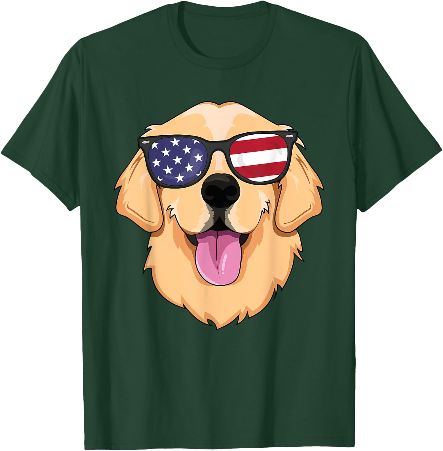 America Golden Retriever 4th of July Boys T-Shirt - T-Shirt | Forest