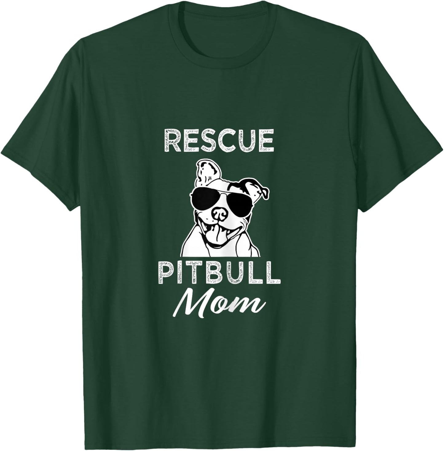 Rescue Pitbull Dog Mom funny Cute women's T-Shirt - T-Shirt | Forest