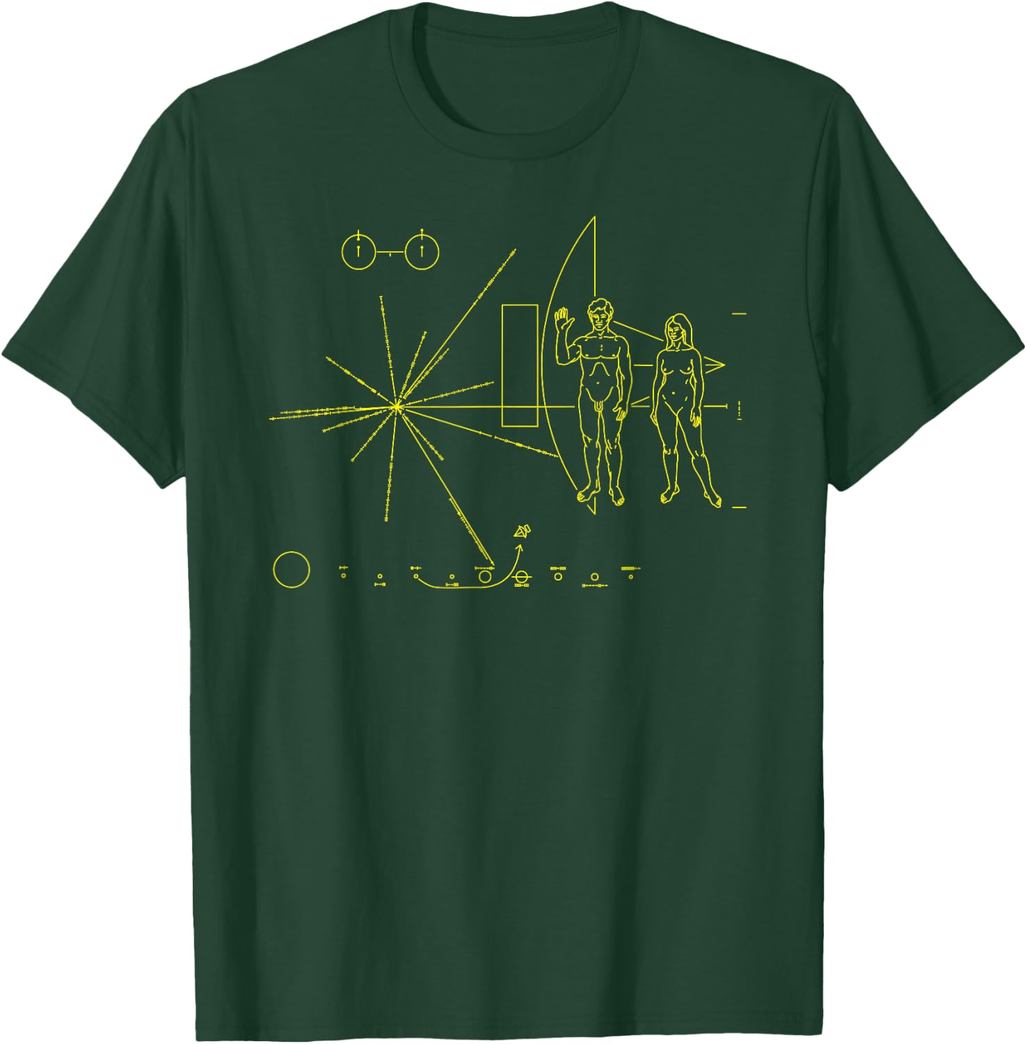 Pioneer Plaque From Earth & Mankind to Aliens T-Shirt - T-Shirt | Forest