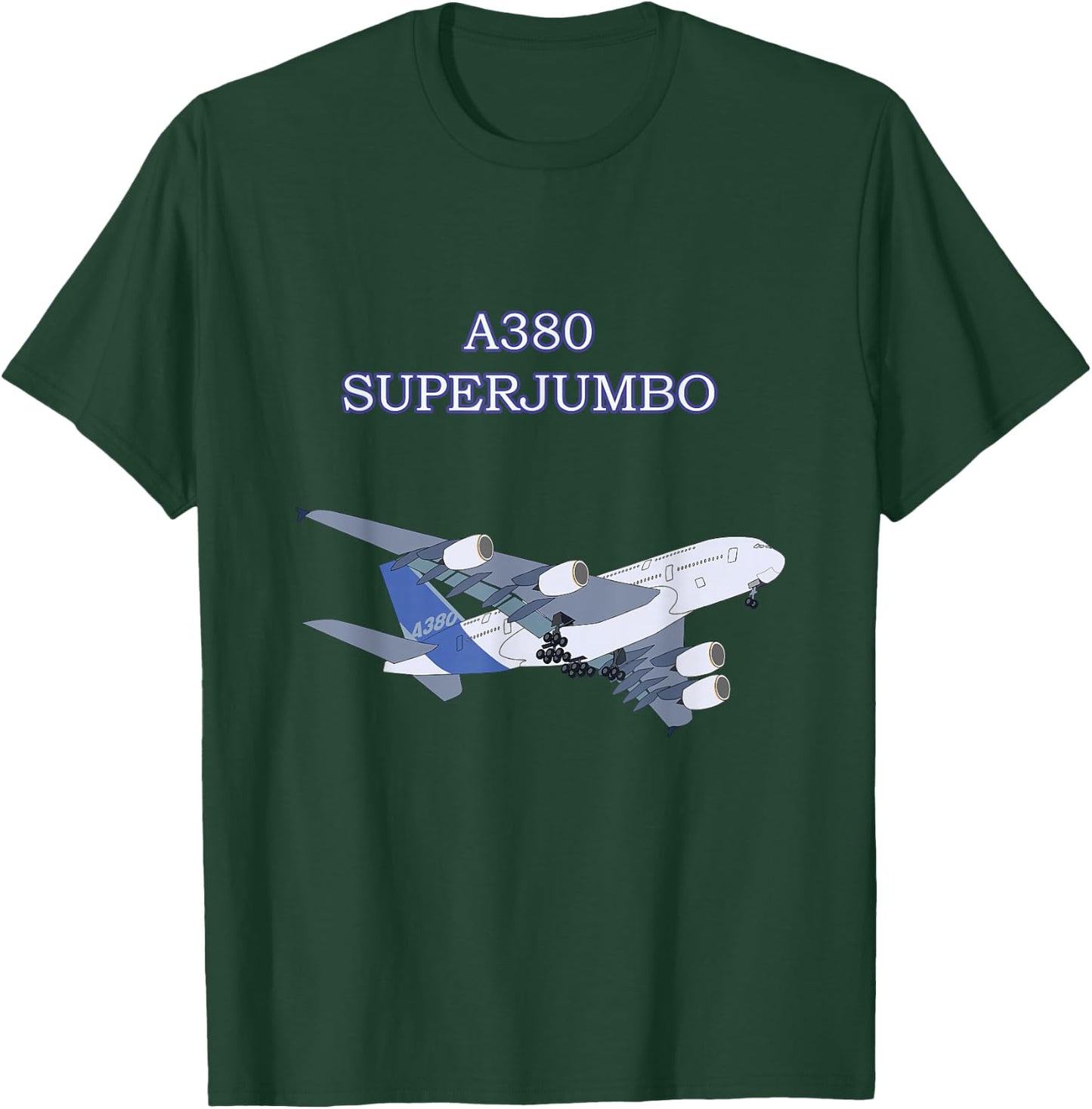 A380 Super Jumbo Airplane Adult Kids Children Plane T-Shirt - T-Shirt | Forest