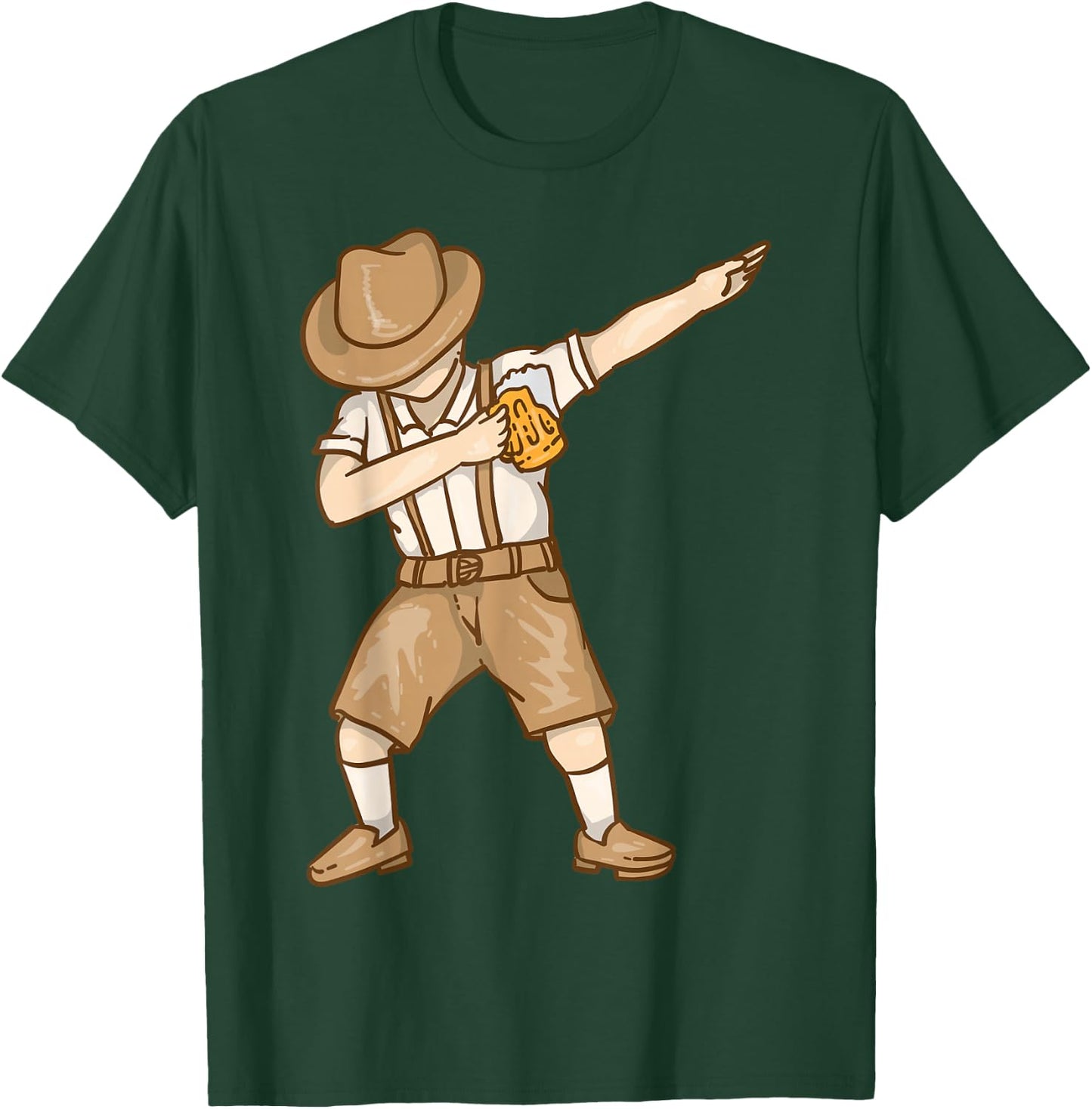 Cool Dabbing German Man with Beer Mug Shirt Oktoberfest Gift T-Shirt - T-Shirt | Forest