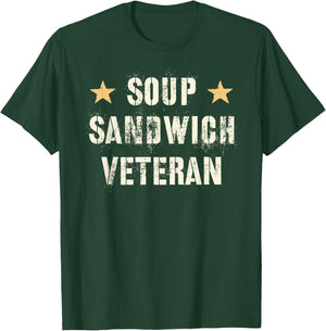 Grumpy SOUP SANDWICH VETERAN Proud Retired Military Grandpa T-Shirt - T-Shirt | Forest