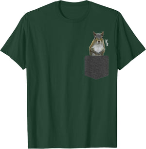 Squirrel In Pocket - Squirrel Lover Themed T-Shirt - T-Shirt | Forest