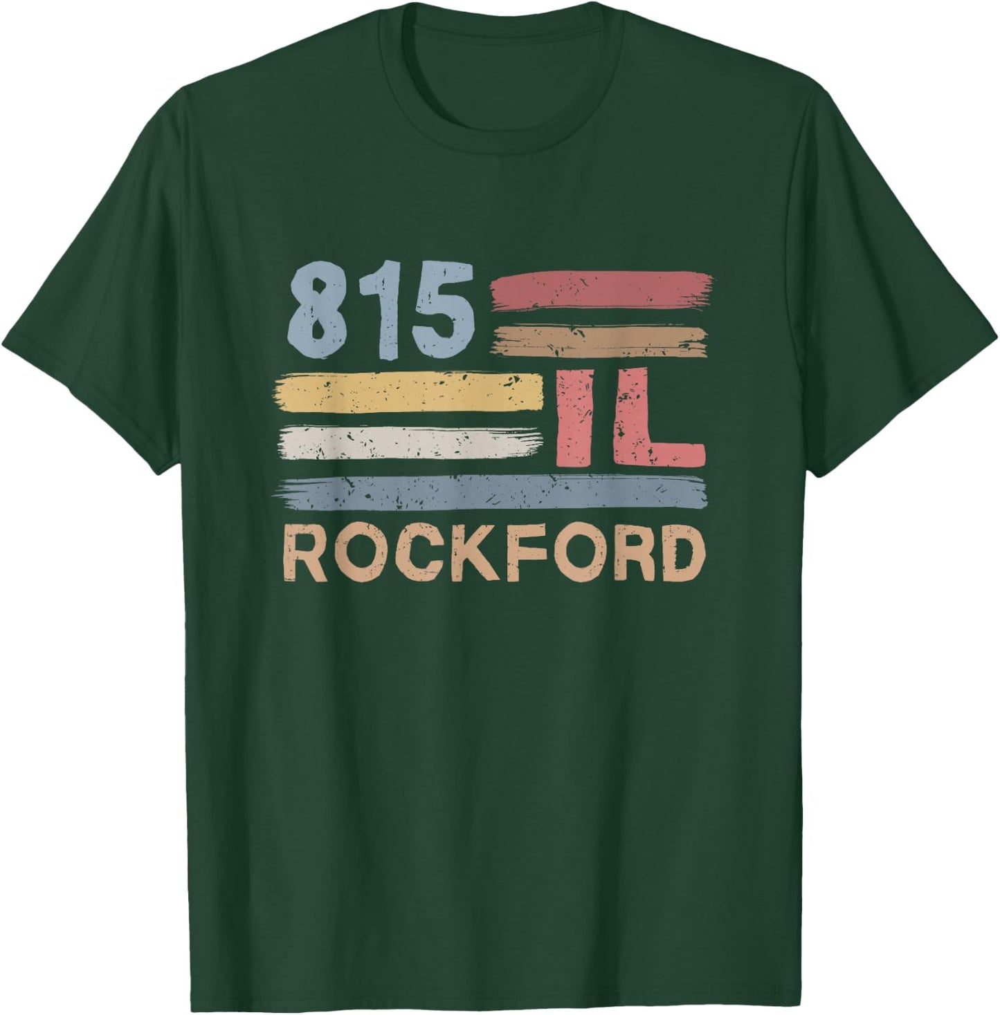 Retro Rockford Area Code 815 Residents State Illinois T-Shirt - T-Shirt | Forest