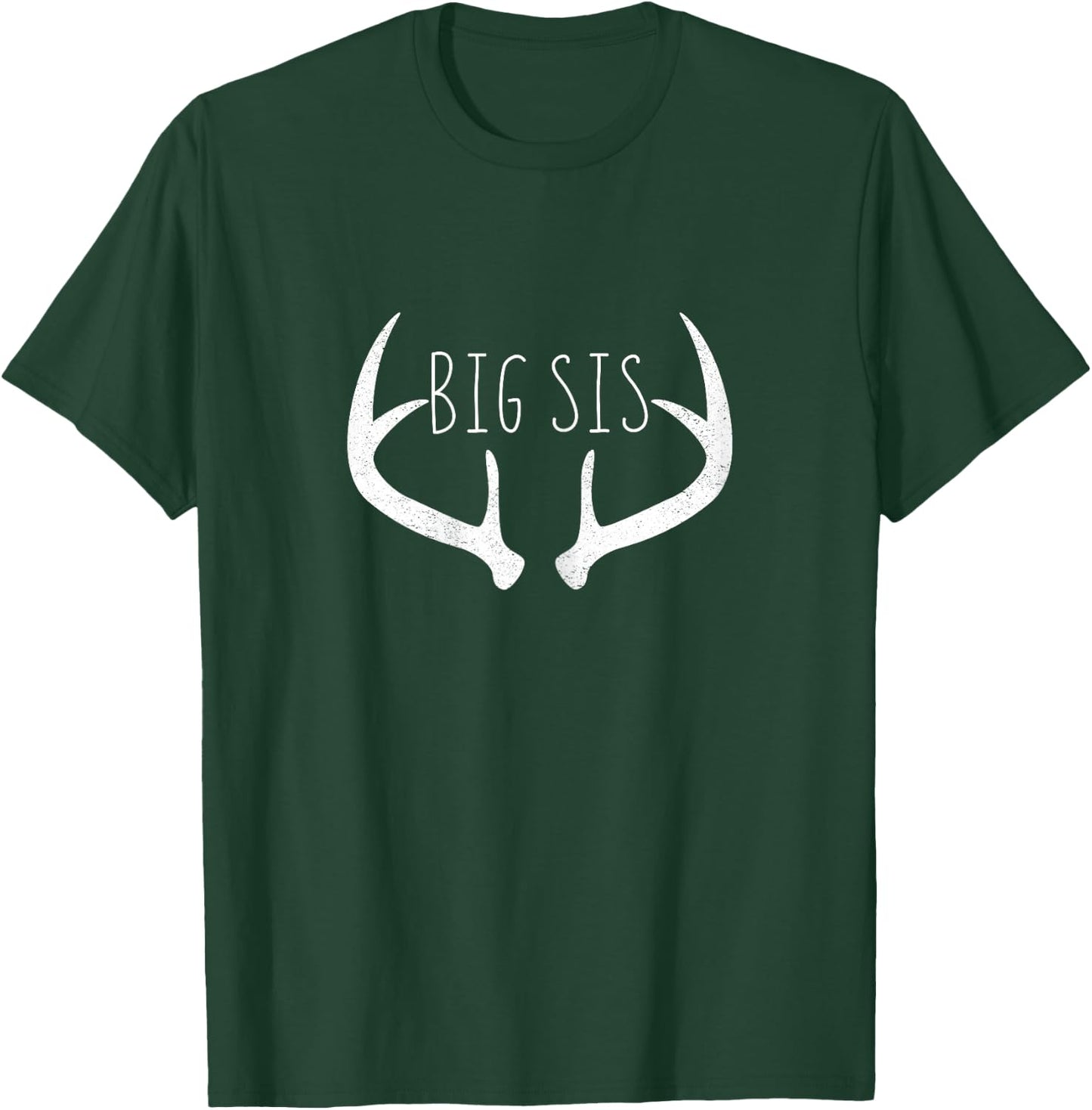 Big Sister Shirt - Big Sis Deer Antlers Hunting T-Shirt - T-Shirt | Forest