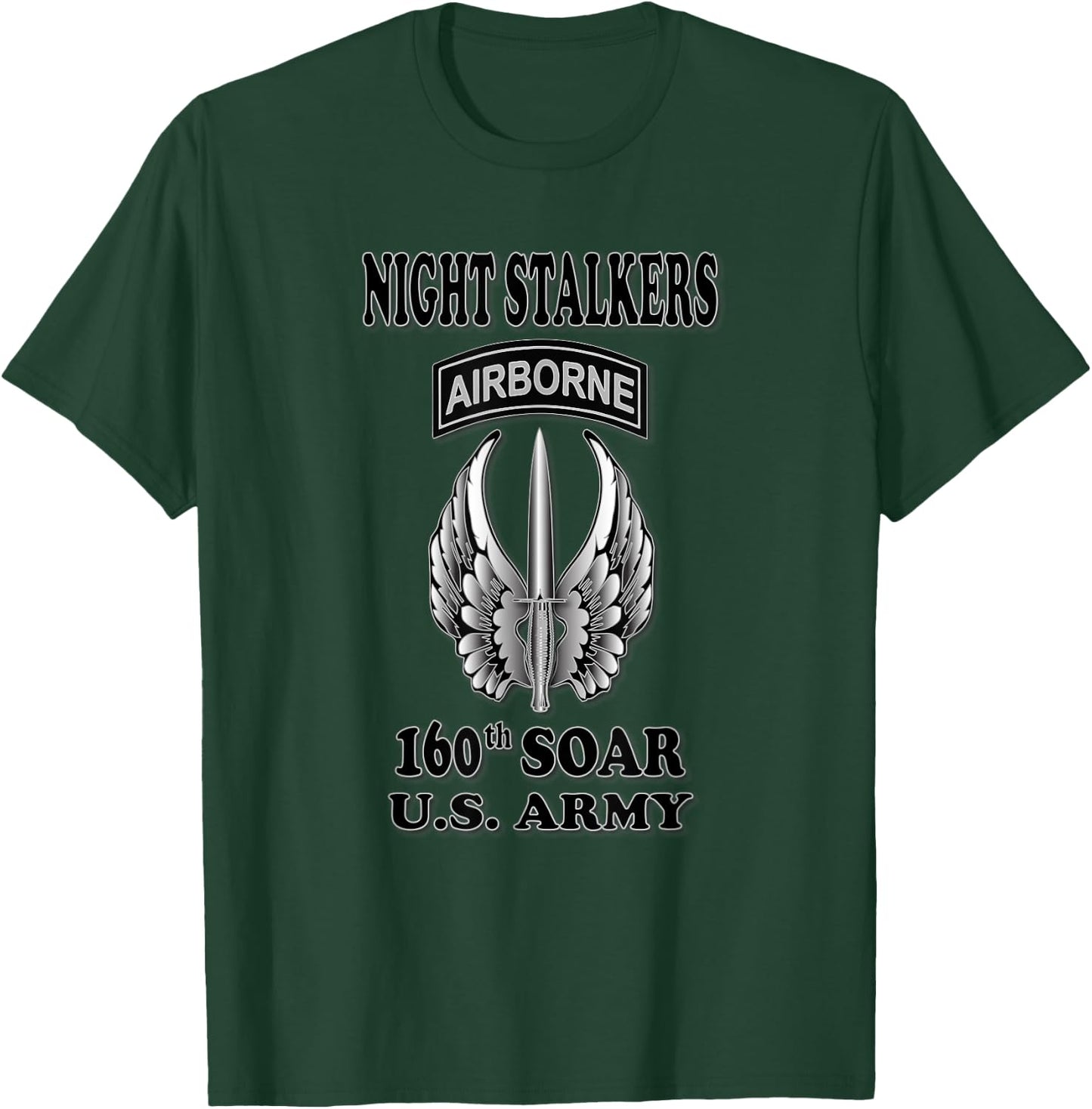 160th SOAR Night Stalkers (Front) T-Shirt - T-Shirt | Forest