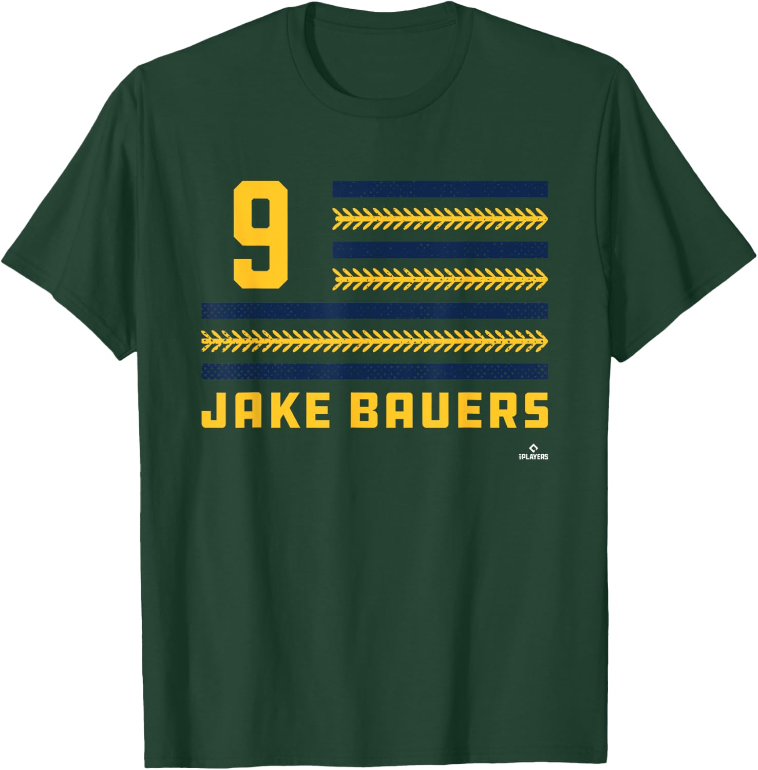 Flag Stripes Jake Bauers Milwaukee Baseball MLBPA T-Shirt - T-Shirt | Forest