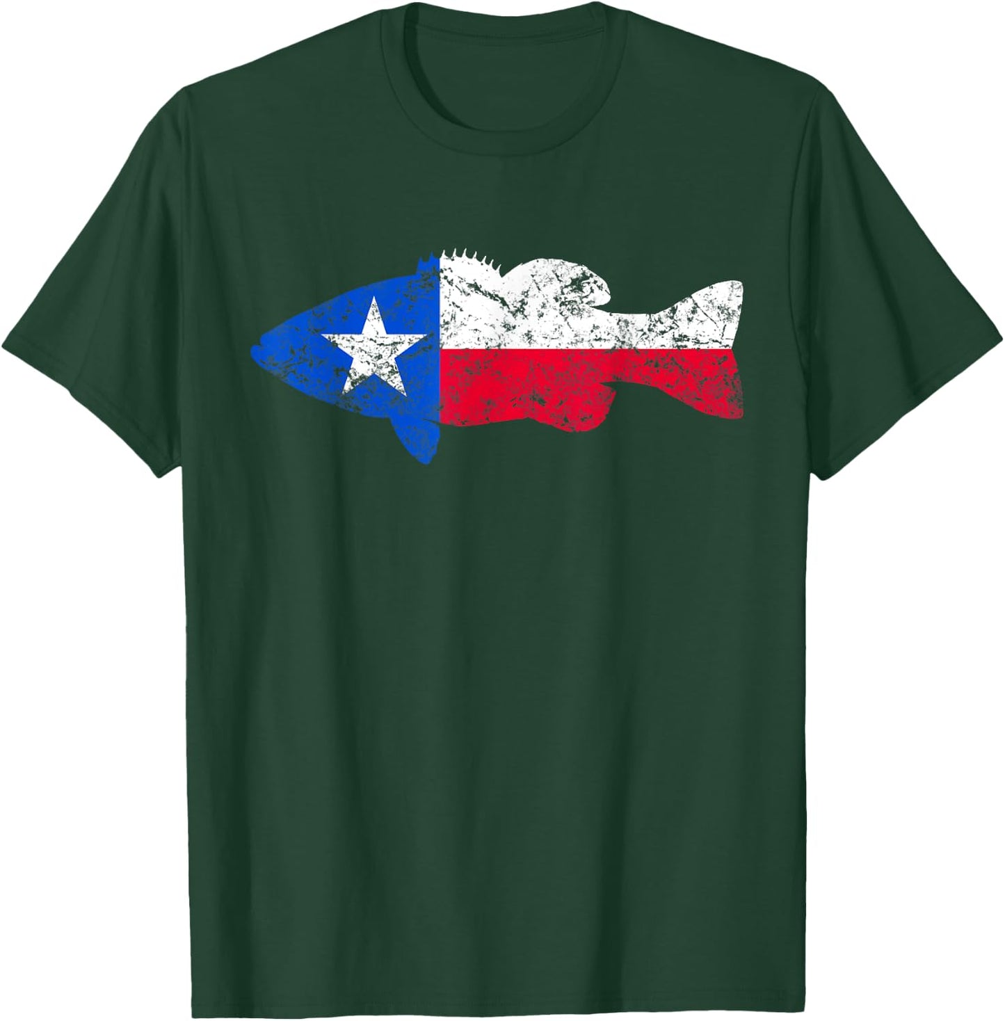 Texas Flag Smallmouth Bass Fishing T-Shirt - T-Shirt | Forest