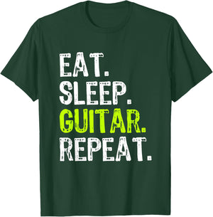 Eat Sleep Guitar Repeat Guitarist Player Funny T-Shirt - T-Shirt | Forest