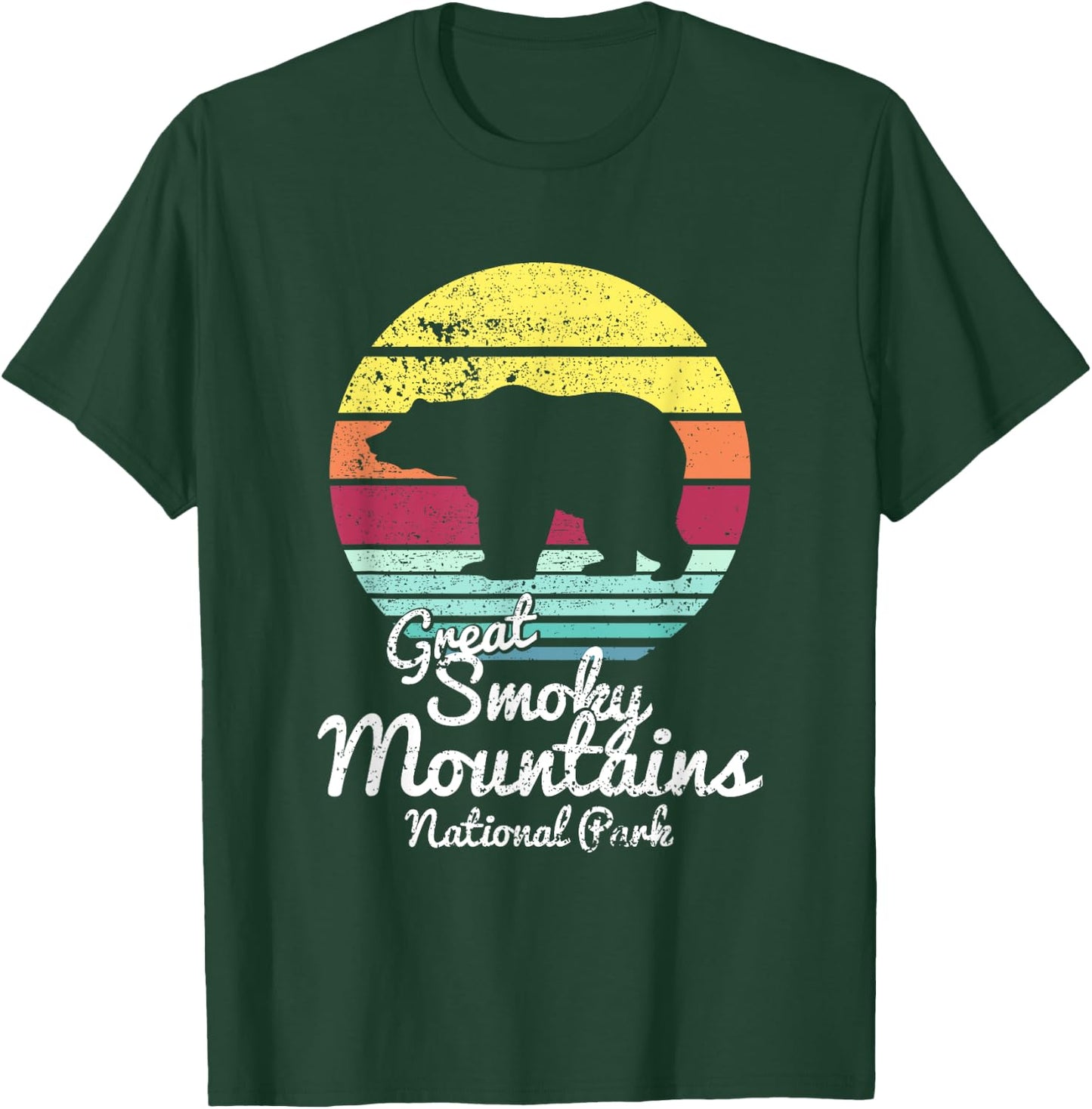 Retro Great Smoky Mountains National Park TN Bear T Shirt T-Shirt - T-Shirt | Forest