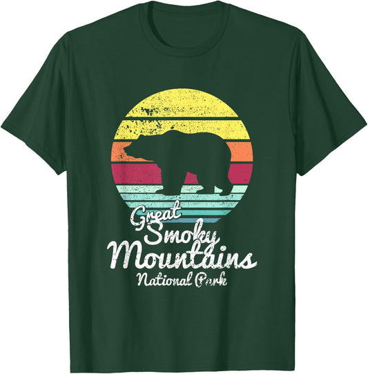 Retro Great Smoky Mountains National Park TN Bear T Shirt T-Shirt - T-Shirt | Forest