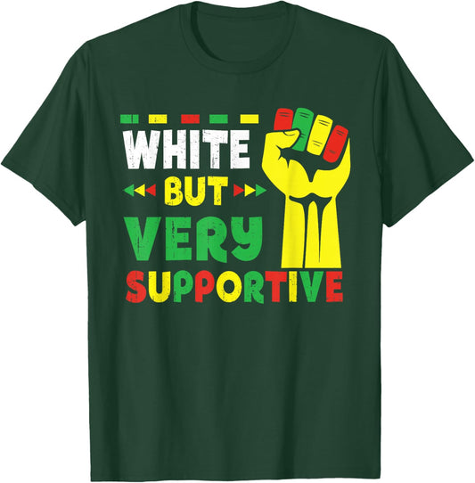 White But Supportive Ally Support Juneteenth 1865 Men Women T-Shirt - T-Shirt | Forest