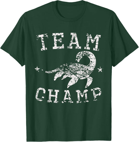 Vintage Team Champ Lake Champlain Monster Distressed T-Shirt - T-Shirt | Forest
